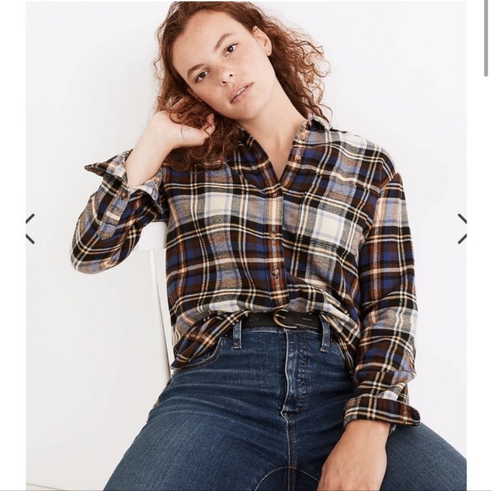 Madewell Flannel Oversized Ex-Boyfriend Shirt in Fuller Plaid